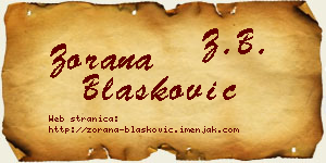 Zorana Blašković vizit kartica